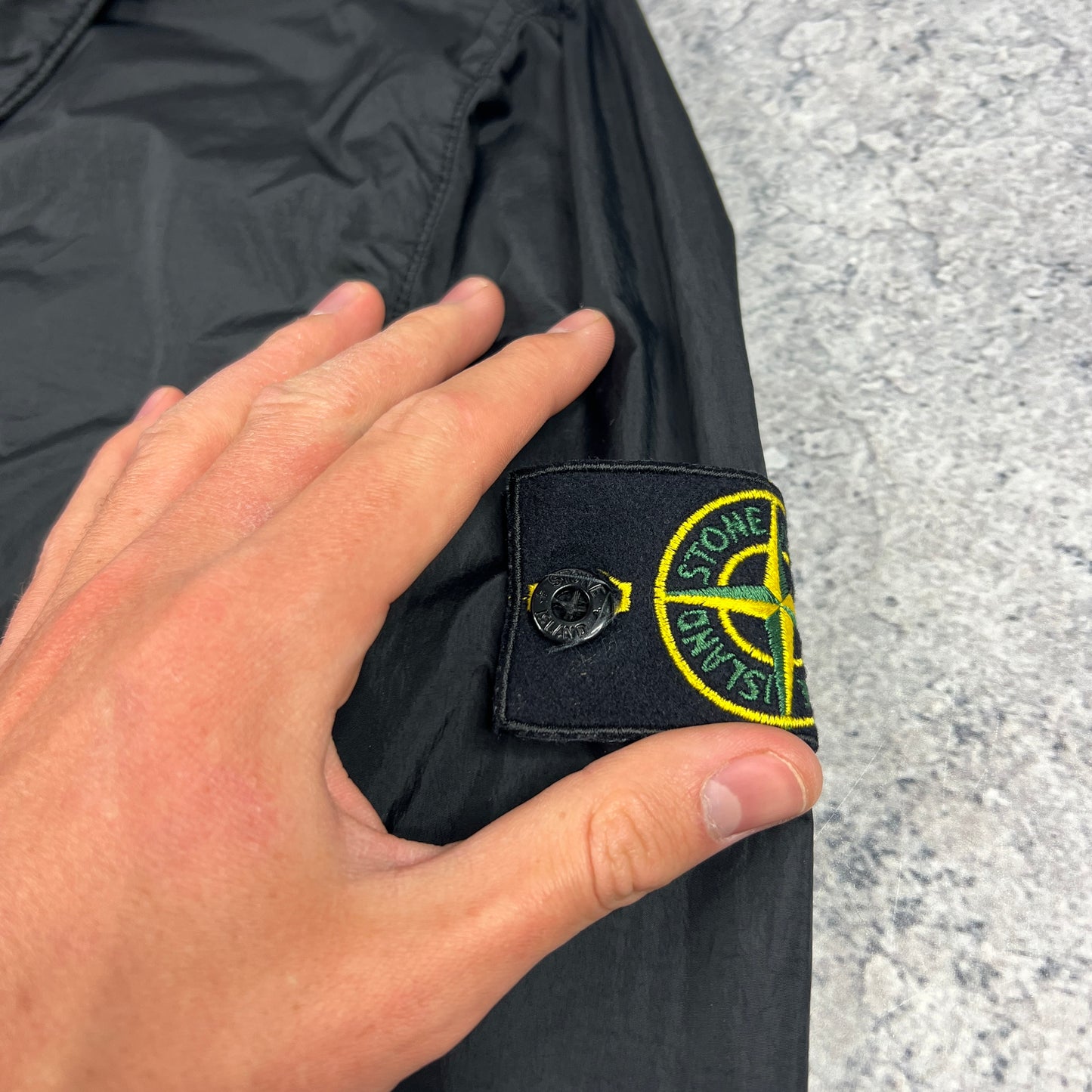 Stone Island Black Crinkle Reps Overshirt Medium 21.5”