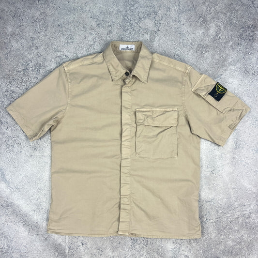 Stone Island Beige S/S Shirt Large 23”