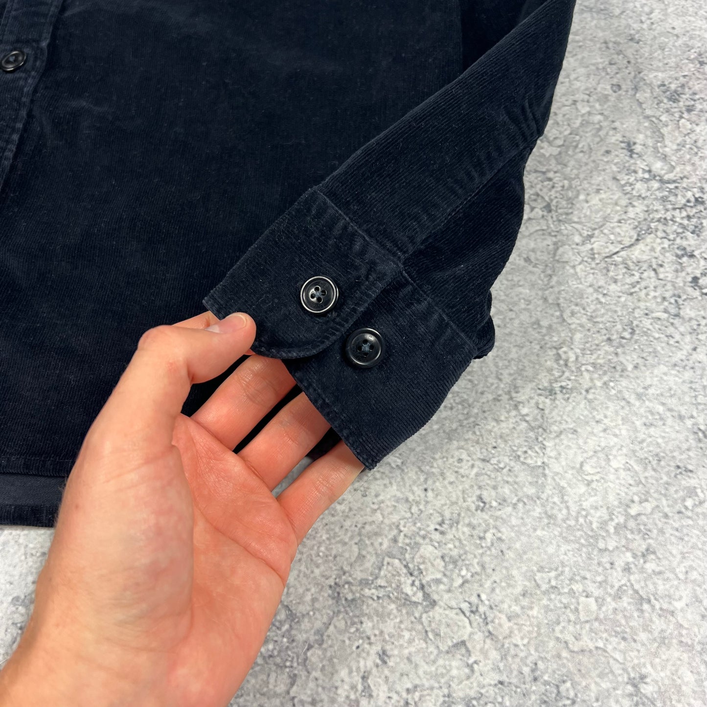CP Company Navy Corduroy Lens Shirt Small 20.5”