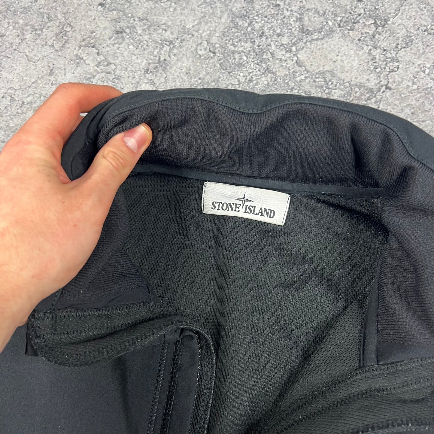 Stone Island Black Softshell Jacket Large 23”