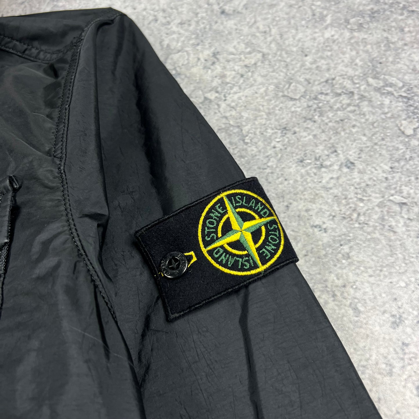 Stone Island Black Lamy Flock Jacket Large 22.5”