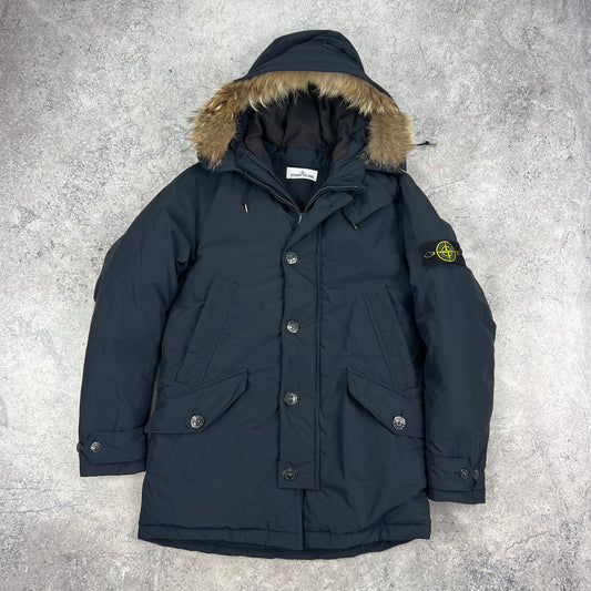 Stone Island Navy Micro Reps Down Parka Medium 23”