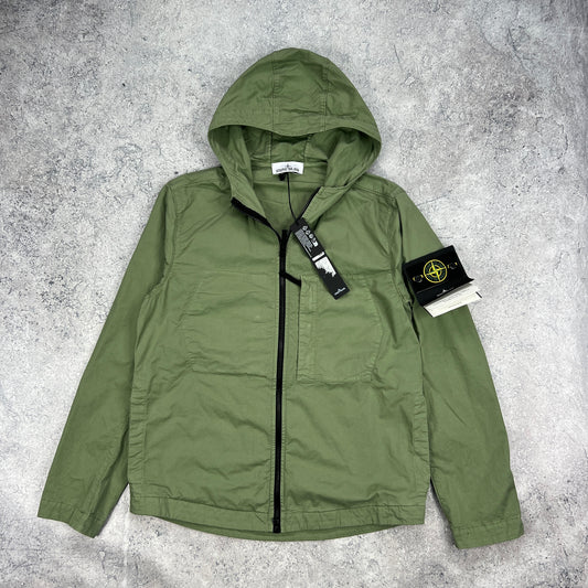 Stone Island Green Supima Cotton Twill Jacket Medium 21.5” BNWT