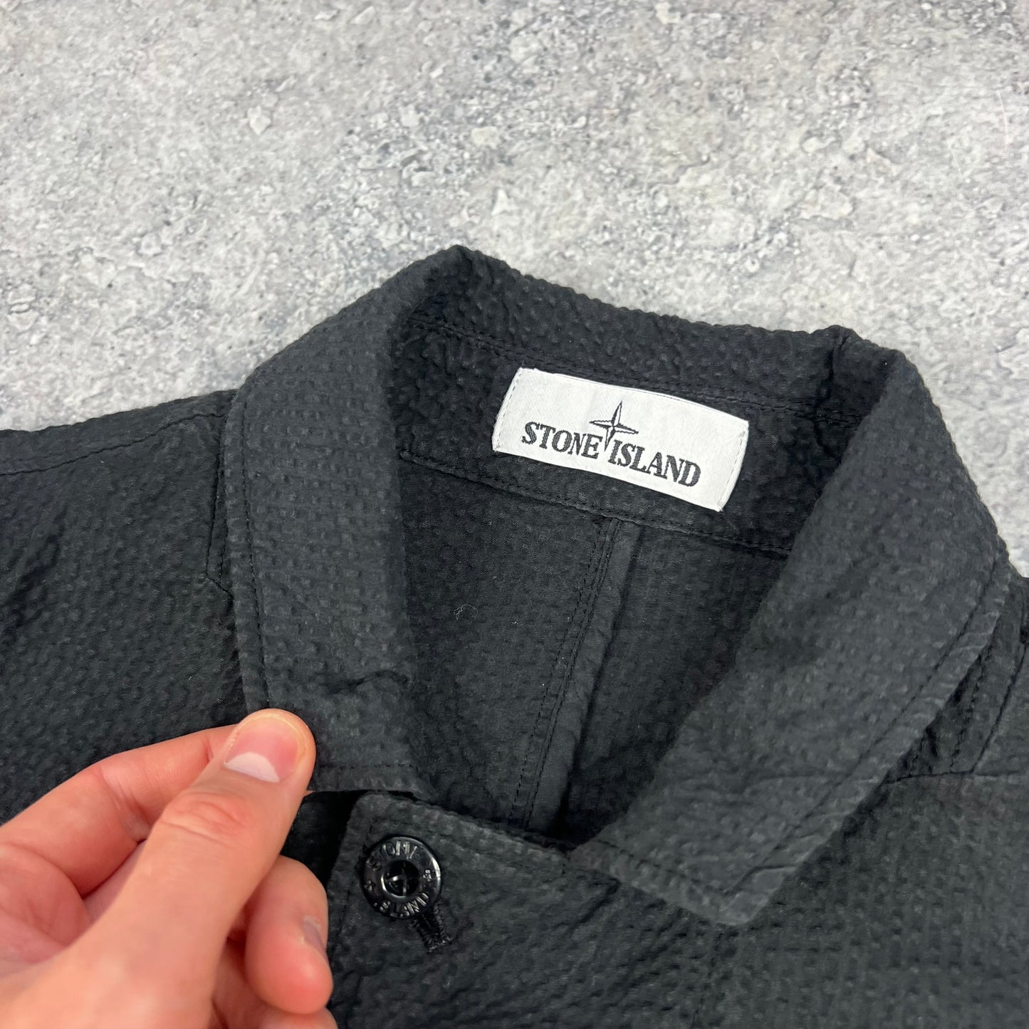 Stone Island Black Seersucker Suit Medium 32”