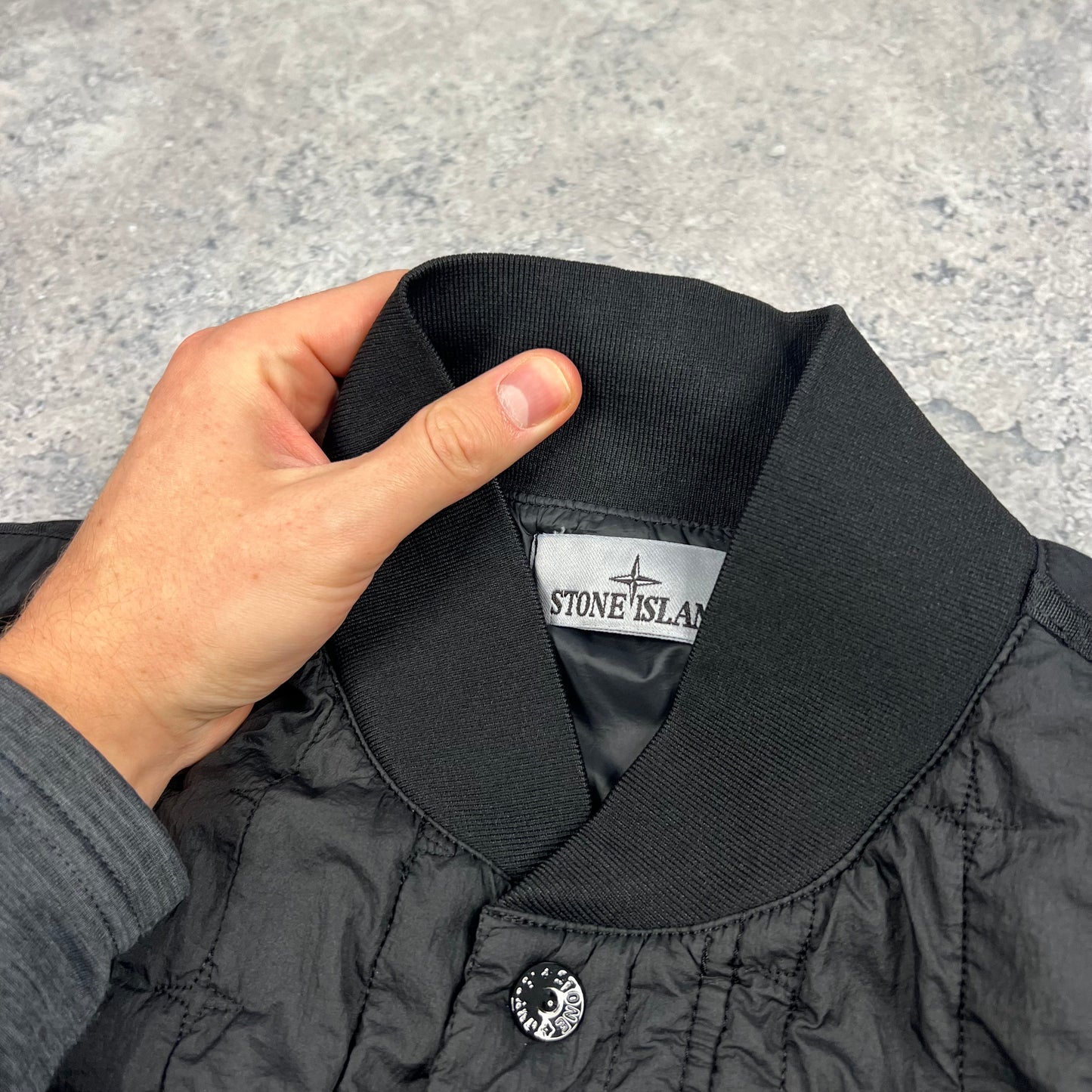 Stone Island Black Quilted Stella Primaloft Vest Medium 23.5”