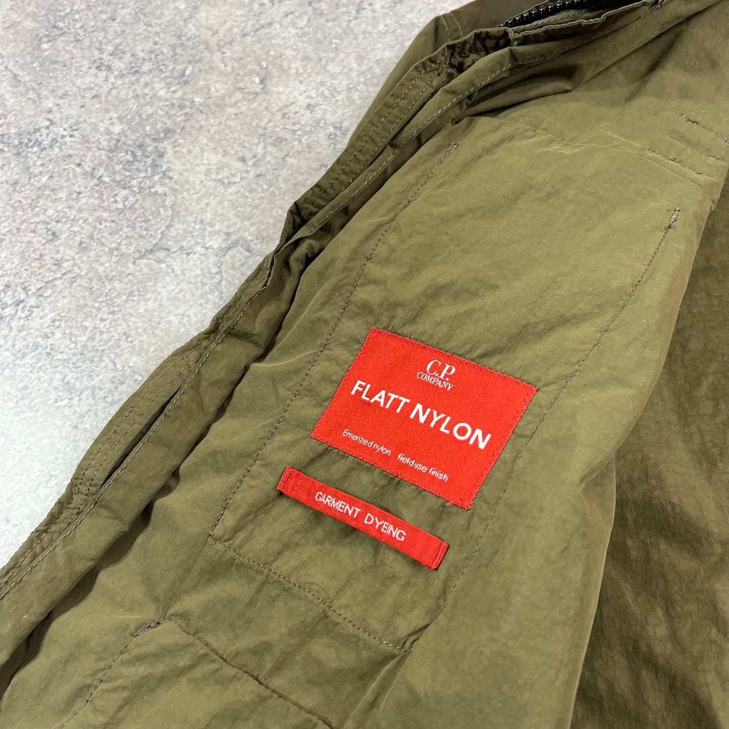 CP Company Khaki Flatt Nylon Mille Miglia Jacket Size 48- M/L 23”