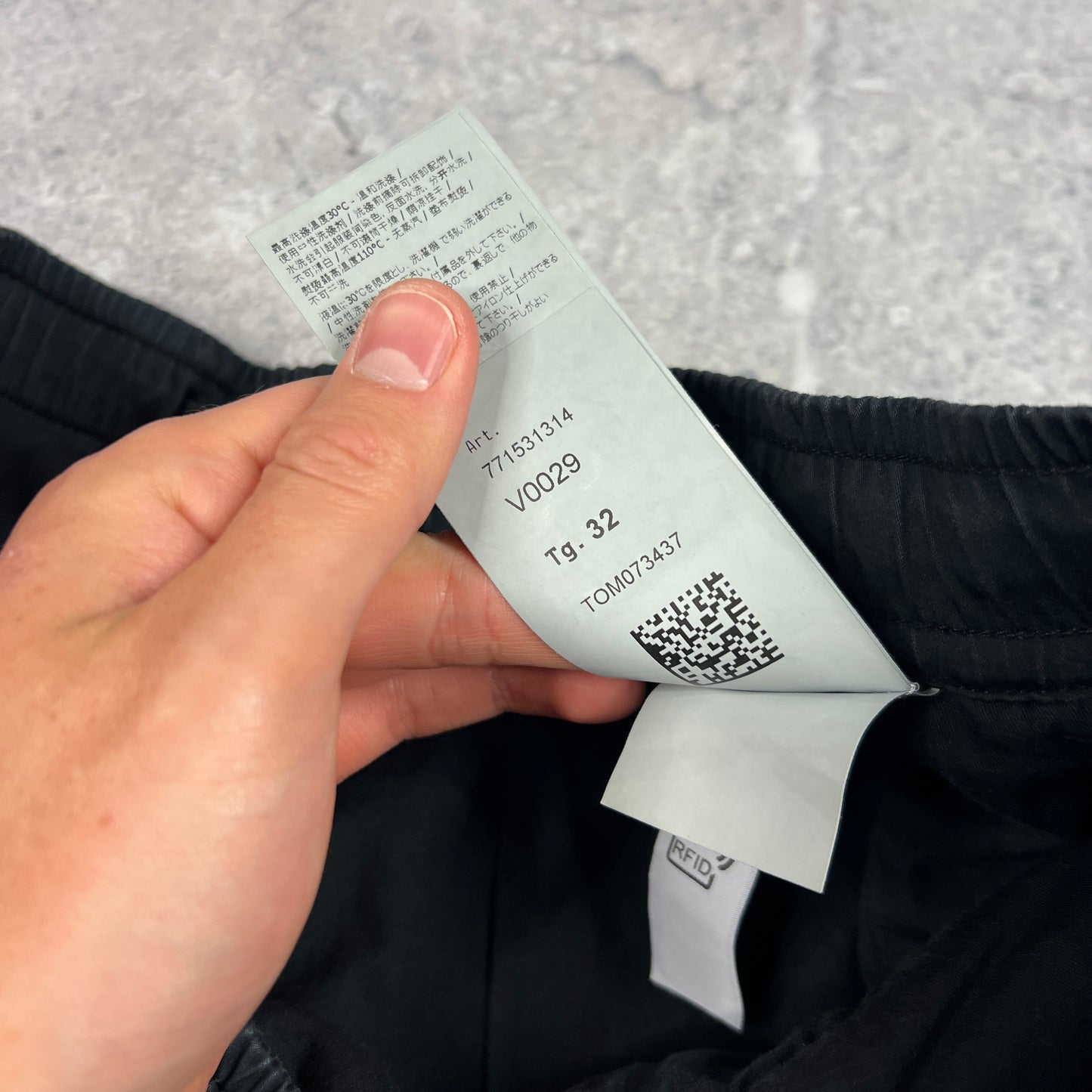 Stone Island Black Cuffed Cargo Trousers W32”