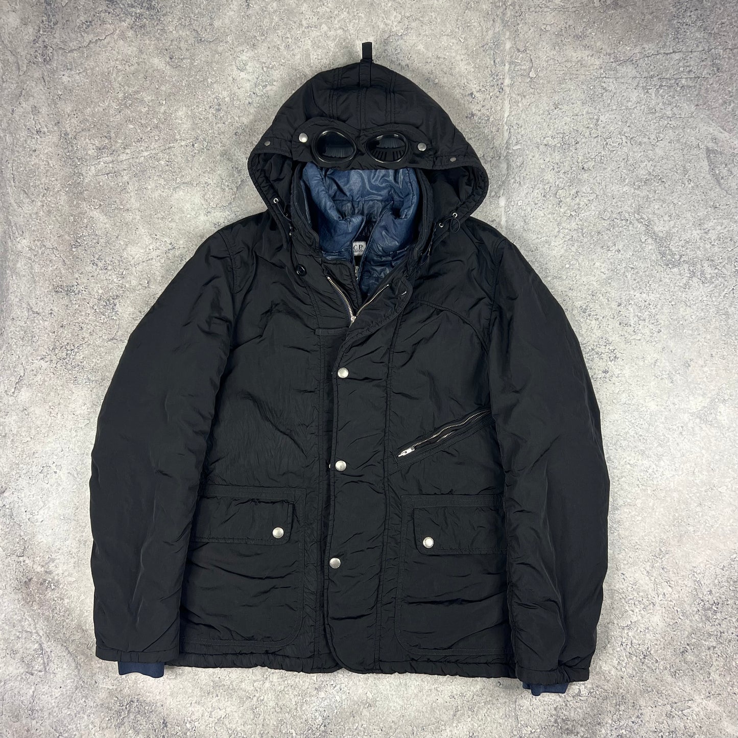 CP Company Navy Frosted Mille Miglia Jacket Size 52 L/XL 23.5”