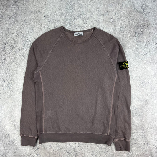 Stone Island Plum Garment Dyed Sweatshirt Large 23”