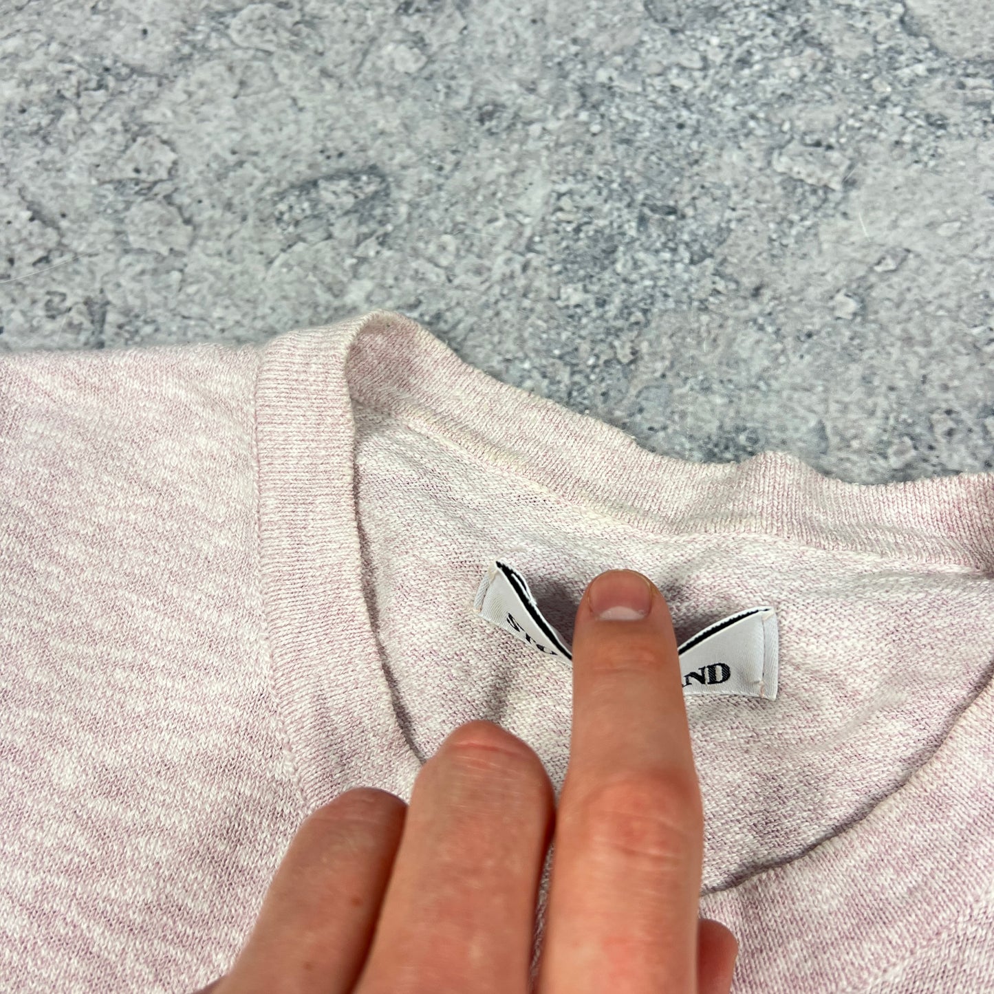 Stone Island Marina Pink Knitted T-Shirt Large 21.75”