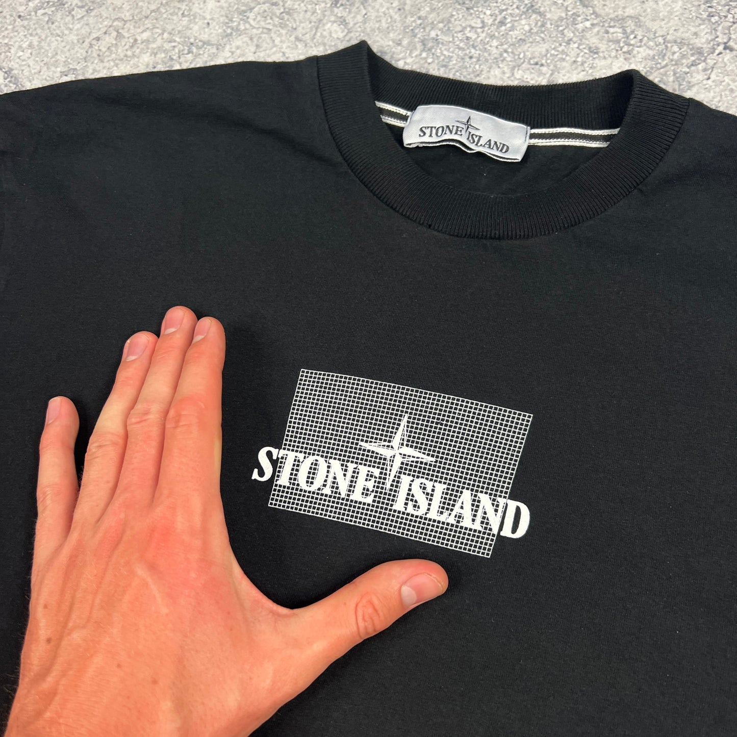 Stone Island Black Soundwave Graphic T-Shirt Small 21”