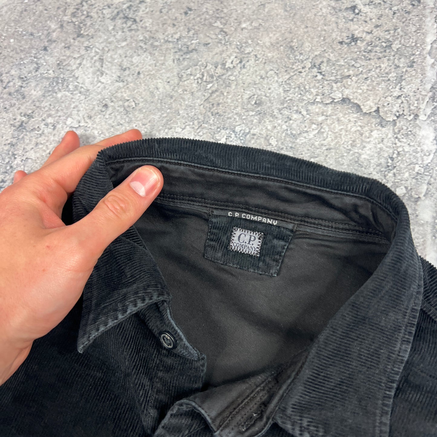 CP Company Black Corduroy Overshirt Medium 21.25”