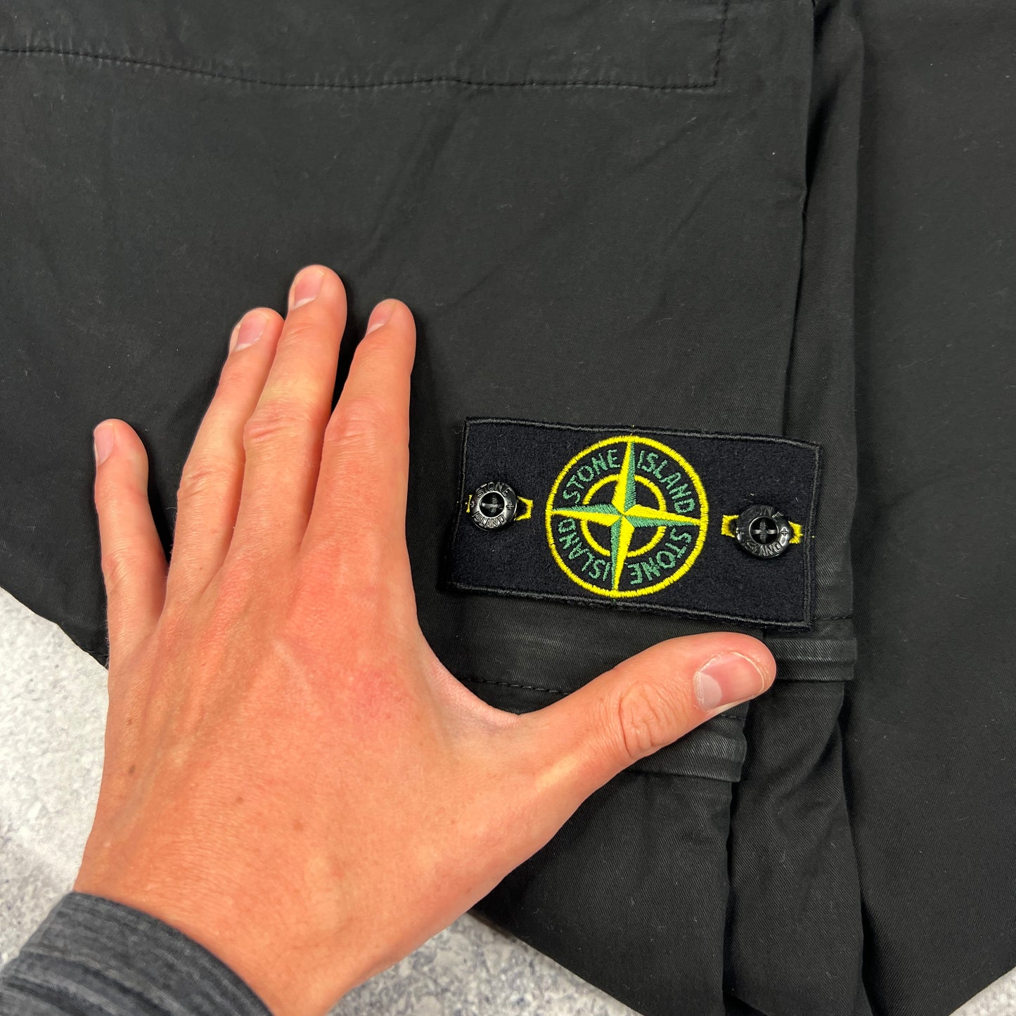 Stone Island Black Regular Cargo Trousers W33-34”