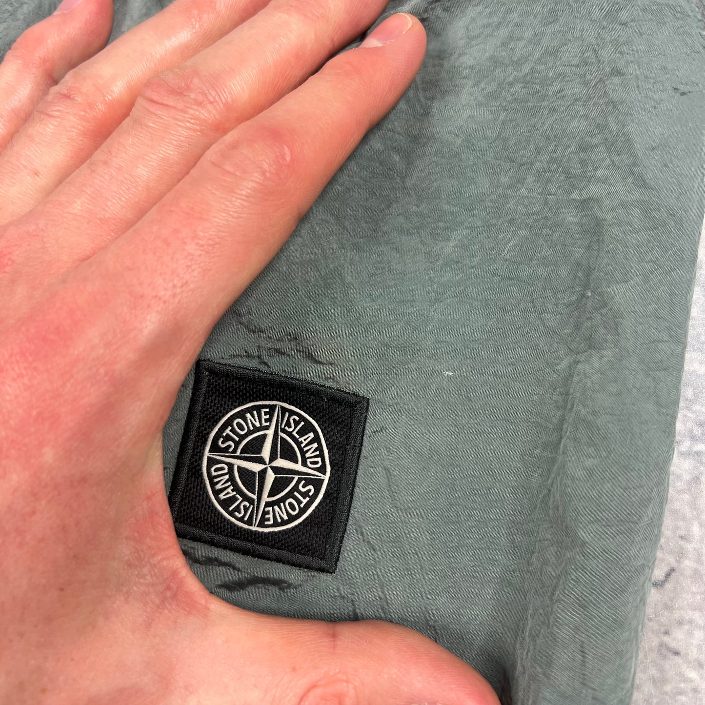 Stone Island Light Blue Nylon Metal Swimshorts Large 34”