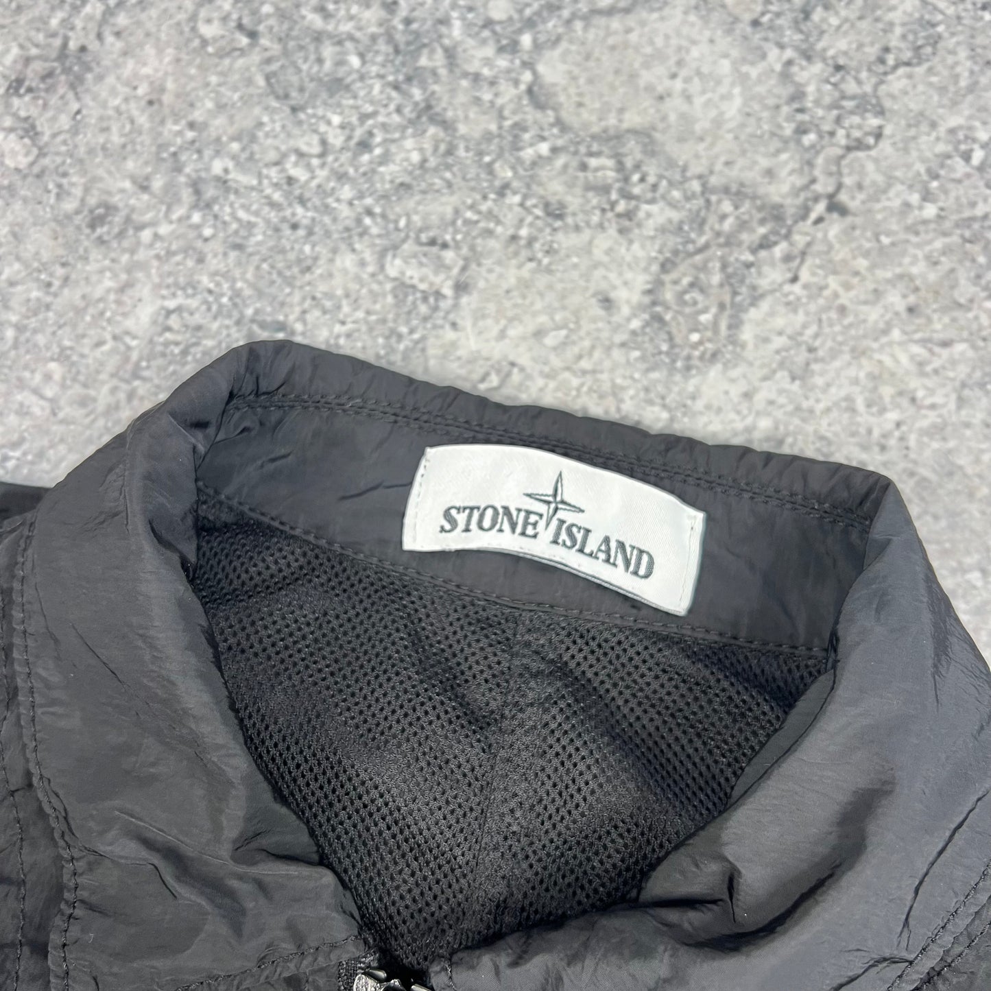 Stone Island Black Nylon Metal Patch Overshirt Small 19.75”