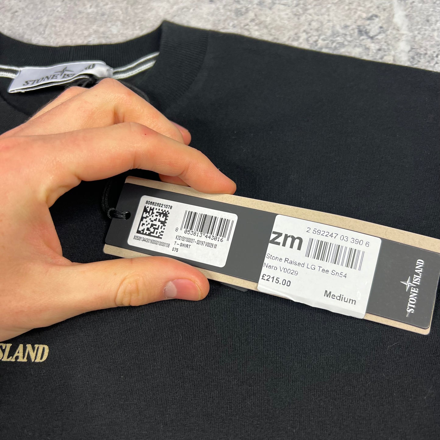 Stone Island Black Raised Logo T-Shirt BNWT