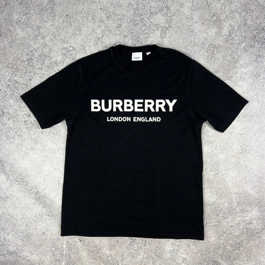 Burberry Black Spellout T-Shirt Small 20.5”