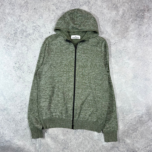 Stone Island Khaki Knit Hoodie Medium 20.75”