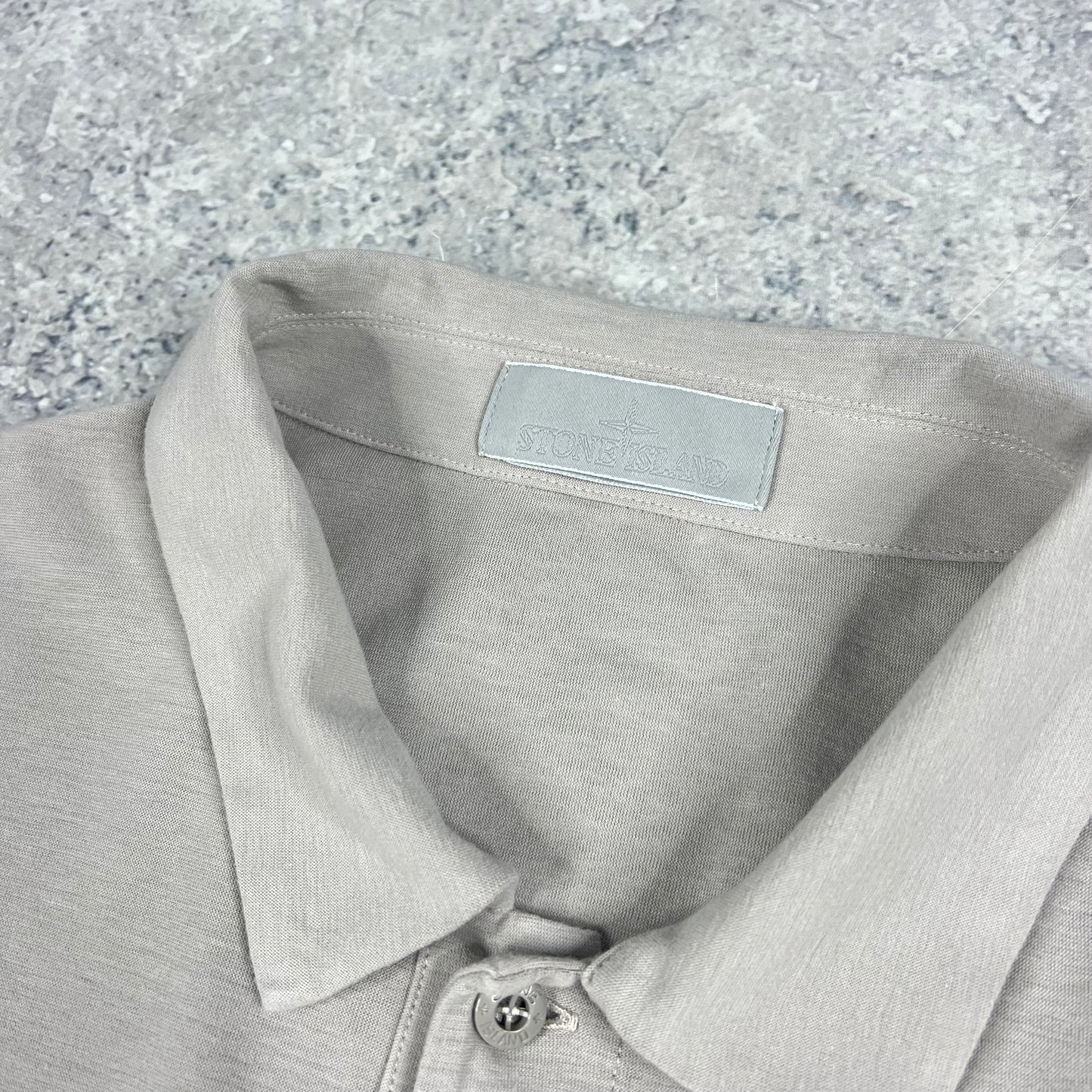 Stone Island Grey Ghost Long Sleeve Polo Shirt XXL 24.5”