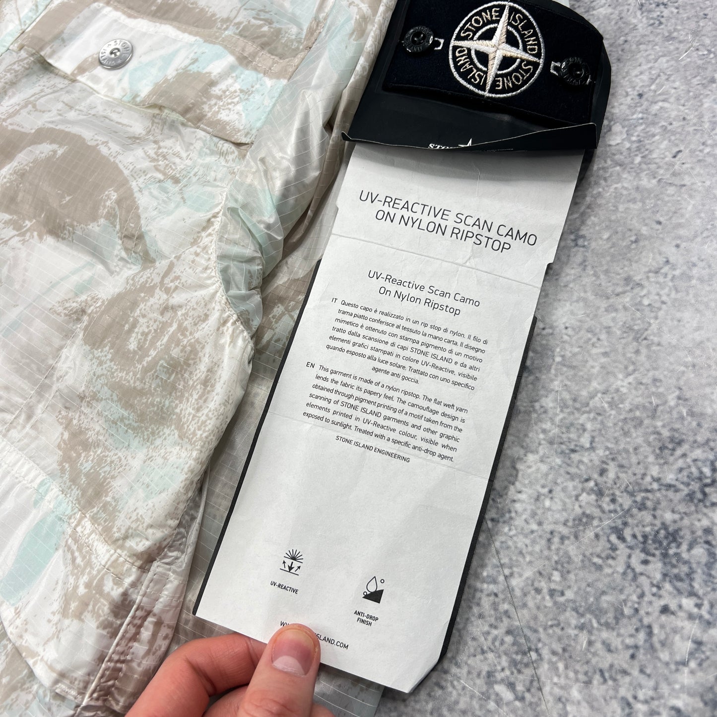 Stone Island UV Reactive Camo Parka Jacket Large 26” BNWT