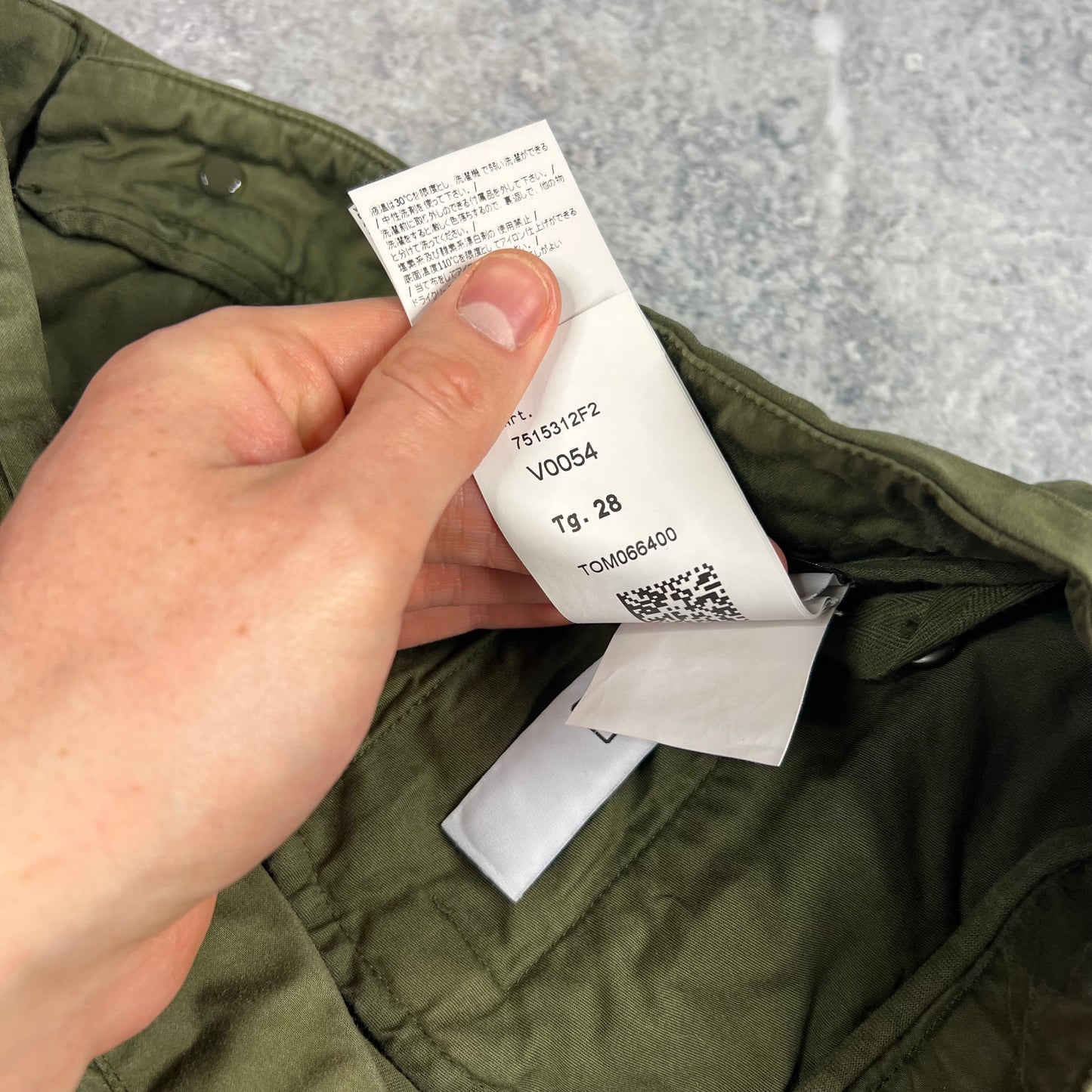 Stone Island Khaki Ghost Cargo Trousers W28-30”