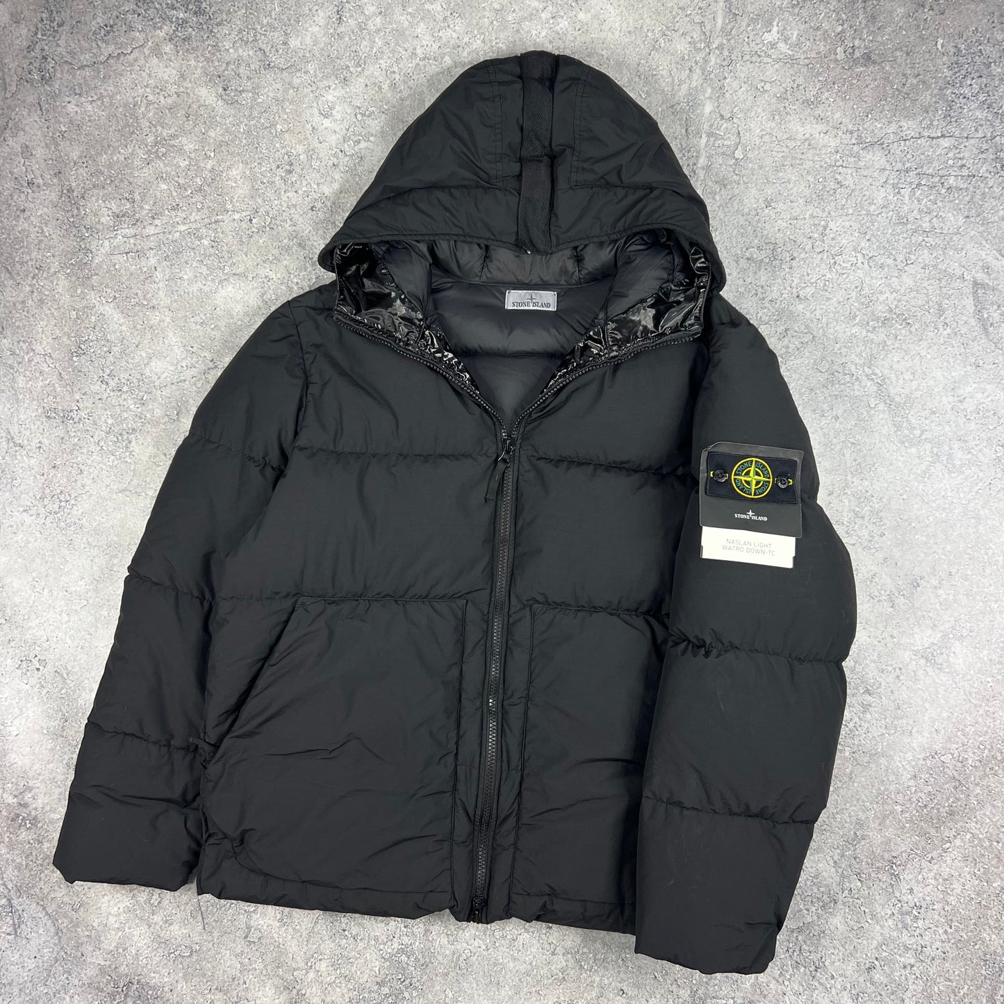 Stone Island Black Naslan Light Watro Down Jacket XXL 27”