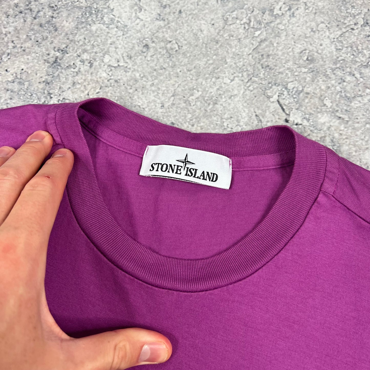 Stone Island Magenta Patch T-Shirt Medium 20.5”