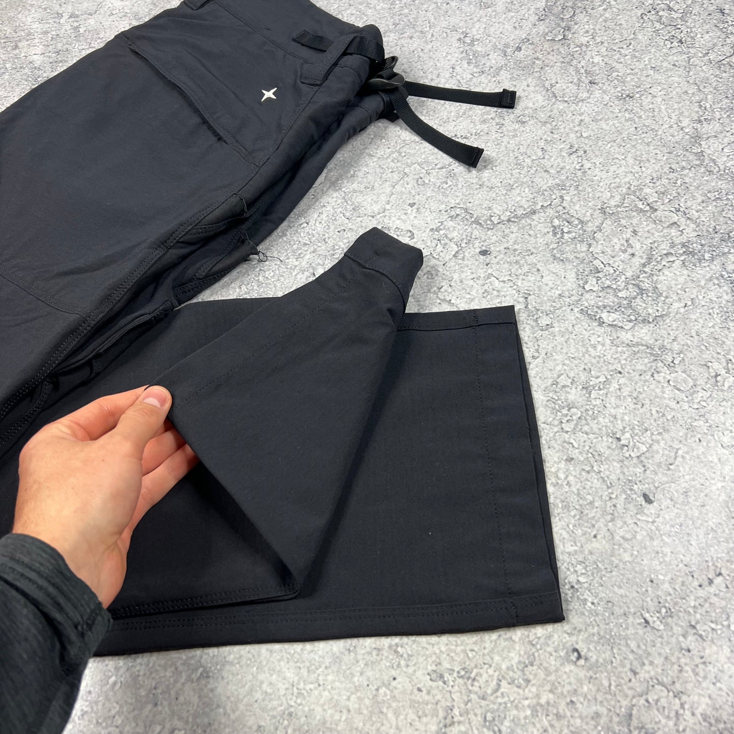 Stone Island Black Stellina Shell Cargo Trousers W34-36”