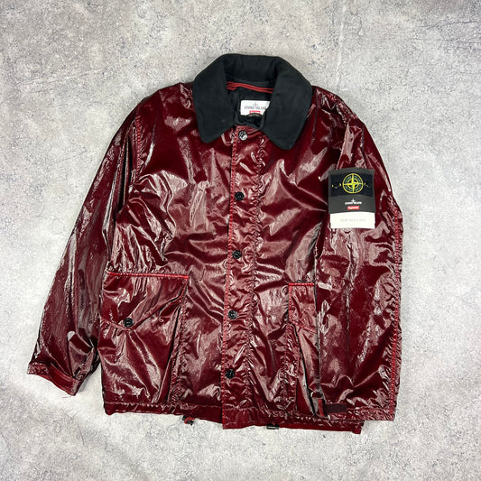 Stone Island x Supreme New Silk Light Red Jacket Medium 23”