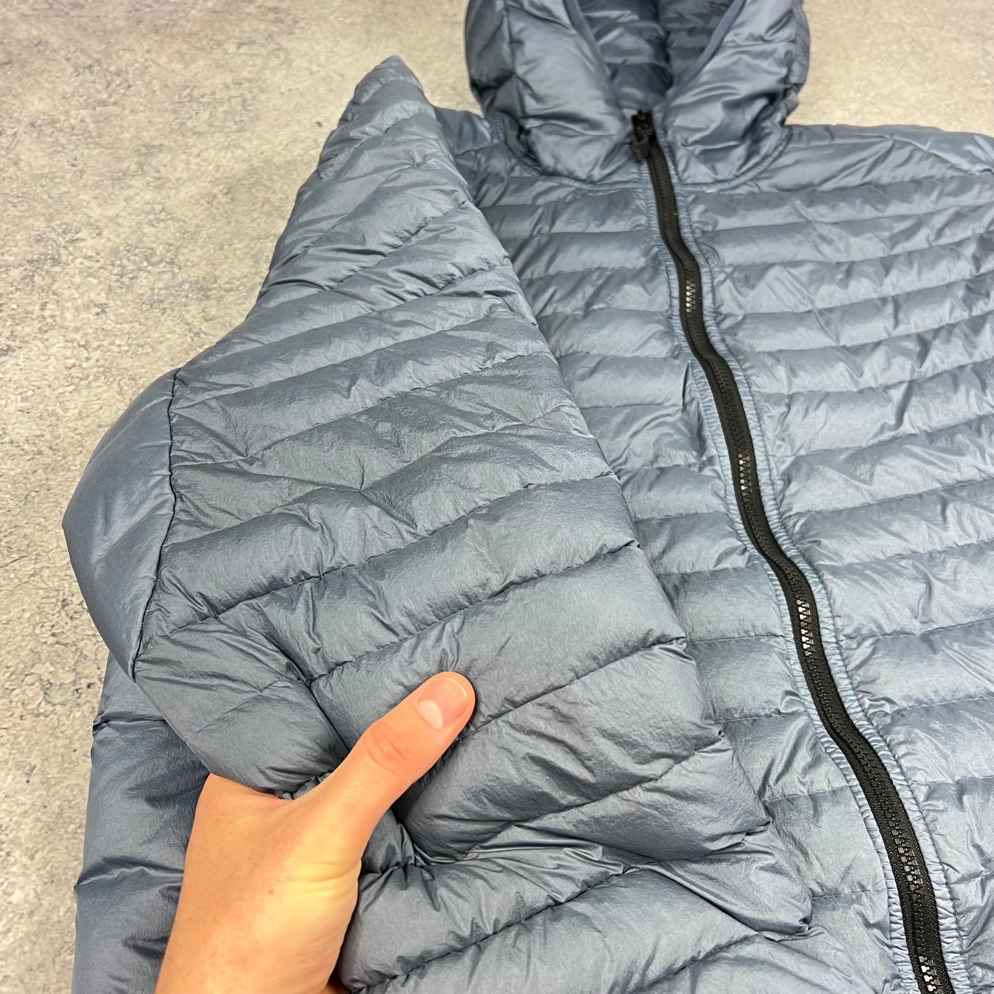 Stone Island Blue Loom Woven Down Jacket XXL 25.5”