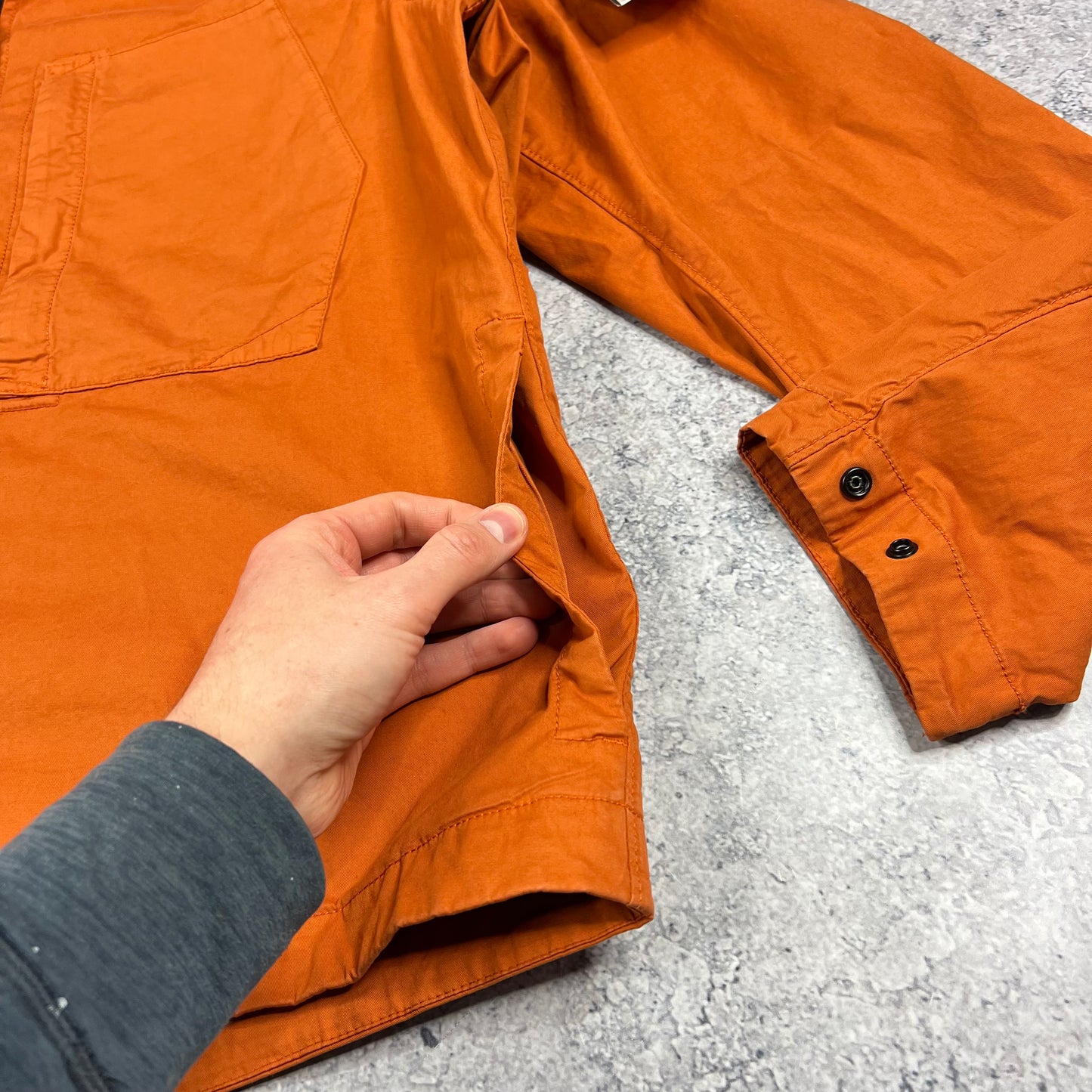 Stone Island Orange Supima Cotton Twill Jacket XXL 25” BNWT