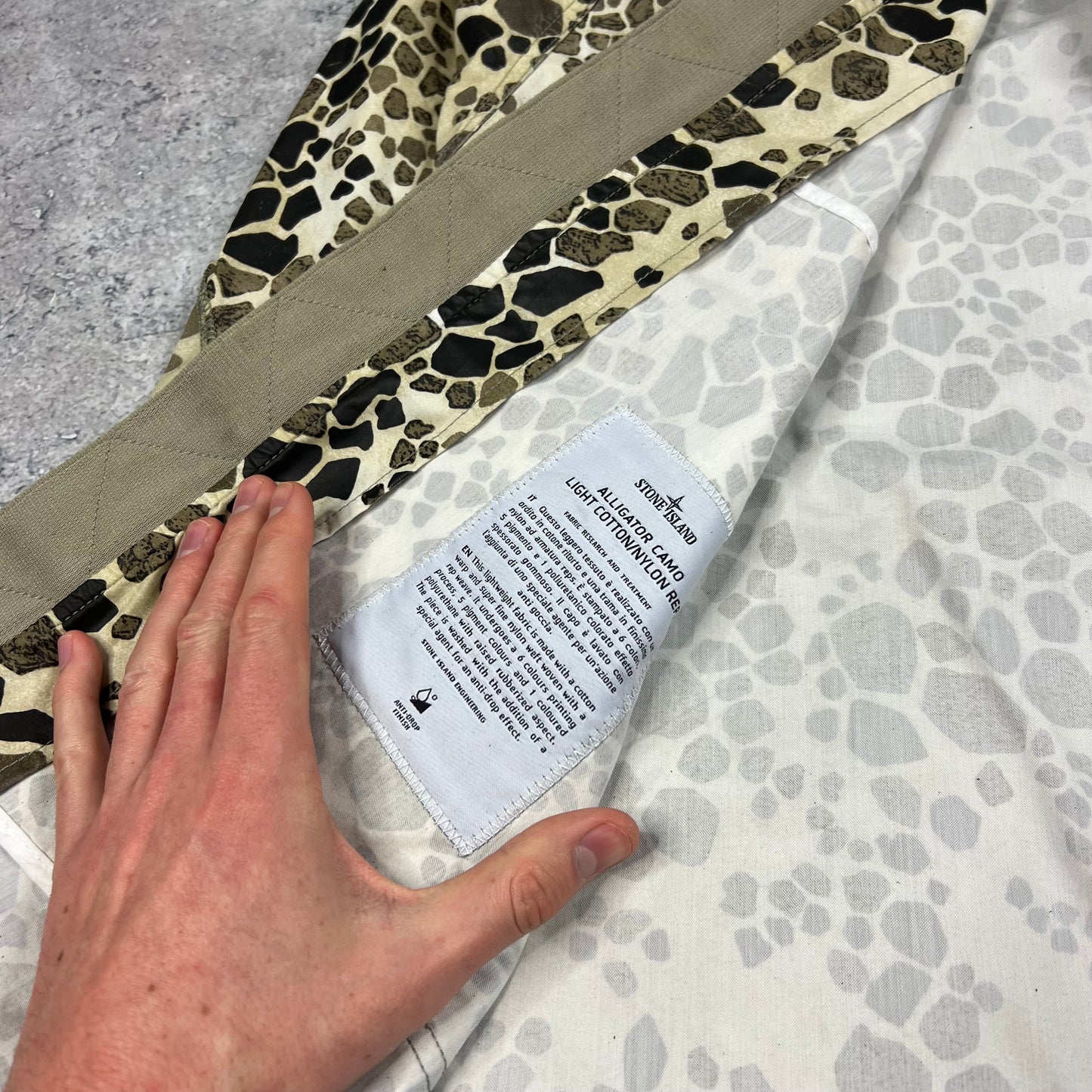 Stone Island Alligator Camo Jacket Large 23.5”