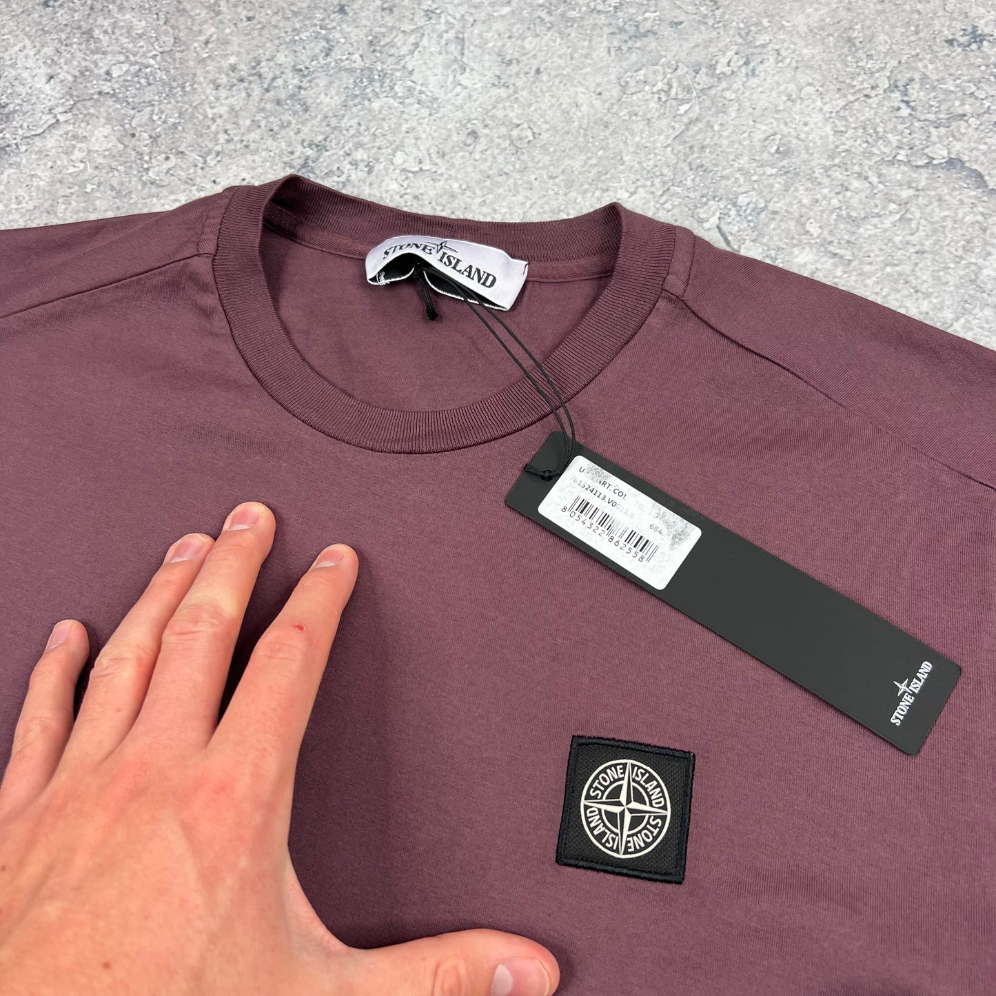 Stone Island Burgundy Patch T-Shirt Small 19” BNWT