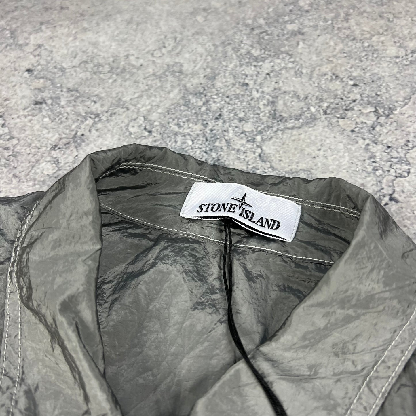 Stone Island Silver Nylon Metal Overshirt XL 23.5”
