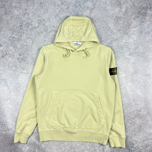 Stone Island Lime Green Pullover Hoodie Large 23.5”