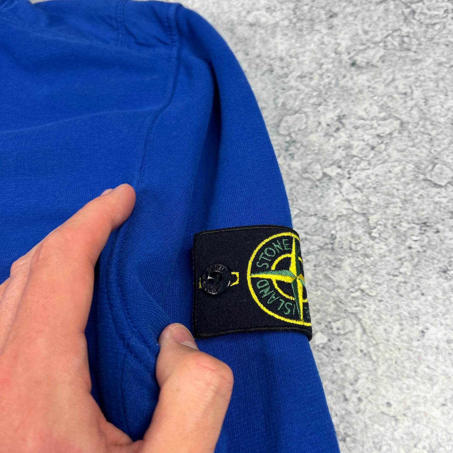 Stone Island Blue Q Zip Sweatshirt Large 23”