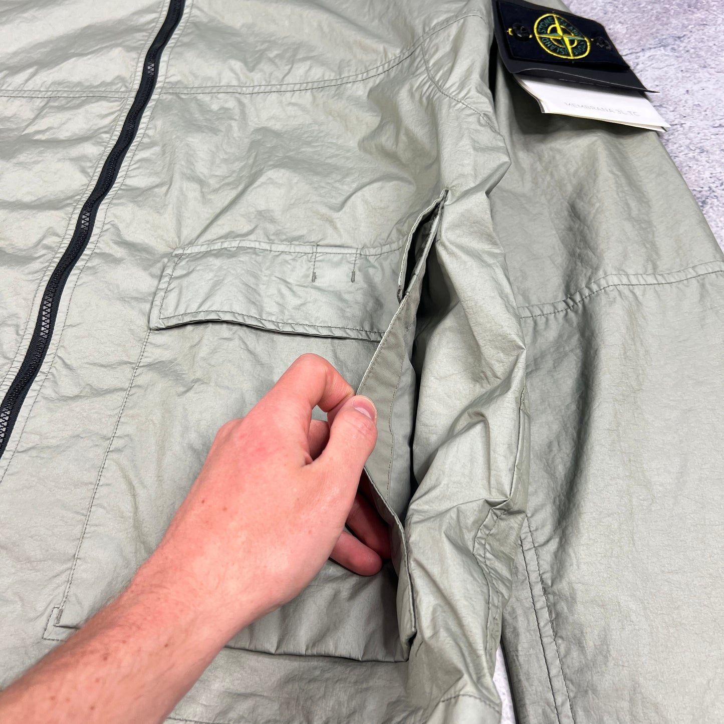 Stone Island Green Membrana Jacket XL 25.75” BNWT