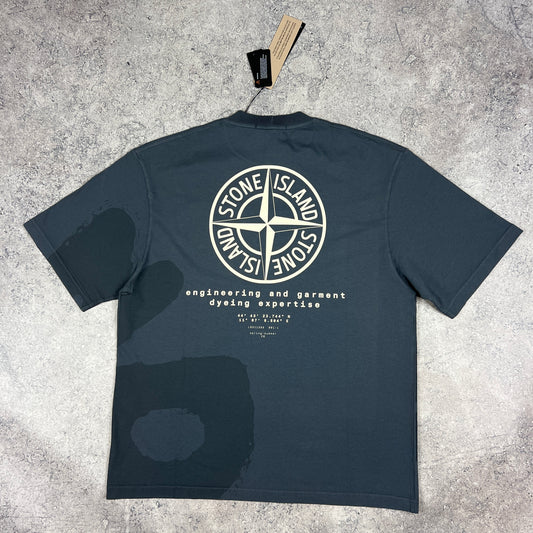 Stone Island Blue Whirlwind Logo T-Shirt Medium 22.75” BNWT