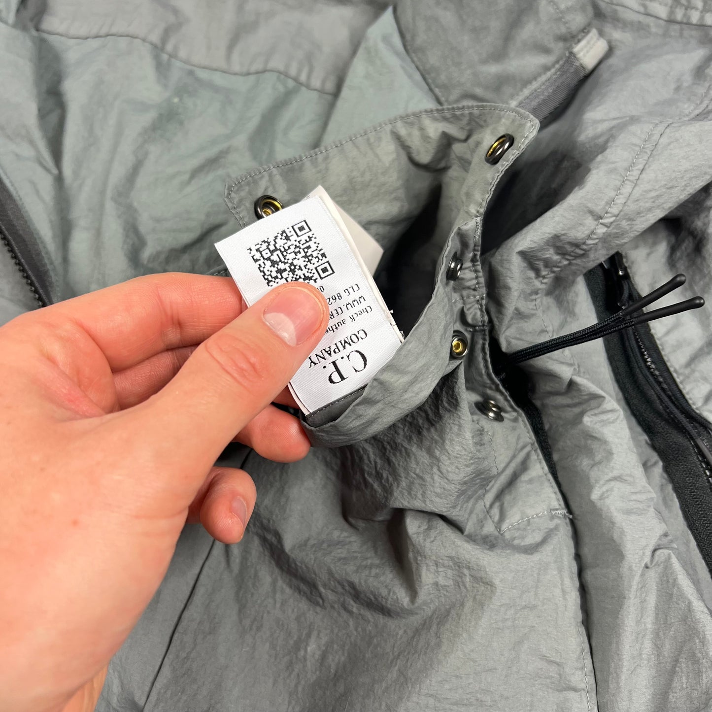 CP Company Grey Nylon Quarter Zip Medium 23”