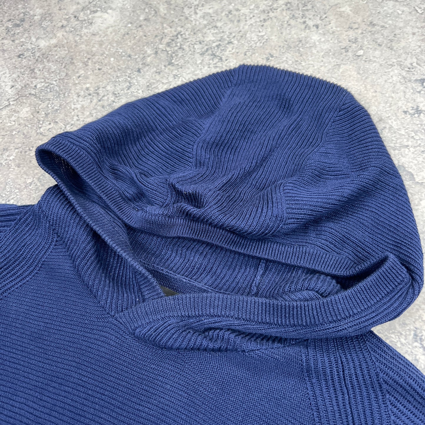 Stone Island Shadow Project Blue Knit Hoodie Medium 20.75”
