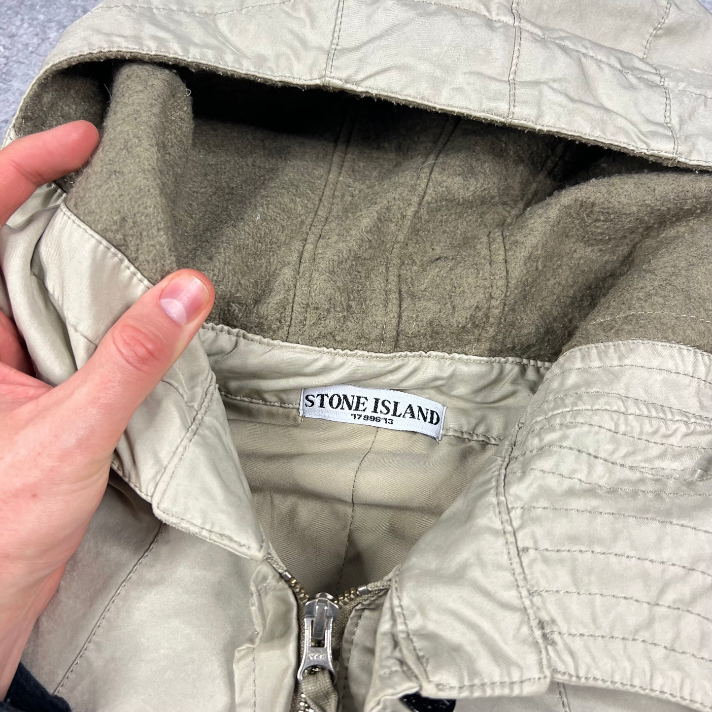 Stone Island Beige David TC Hooded Jacket Large 22”