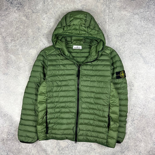 Stone Island Green Loom Woven Down Jacket Large 23”