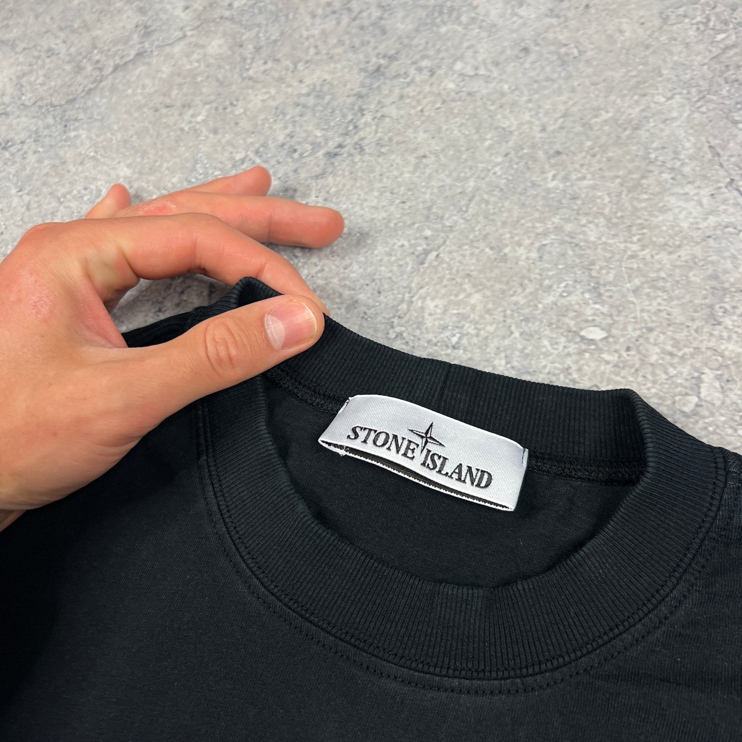 Stone Island Black Oversized Patch T-Shirt Medium 22.5”