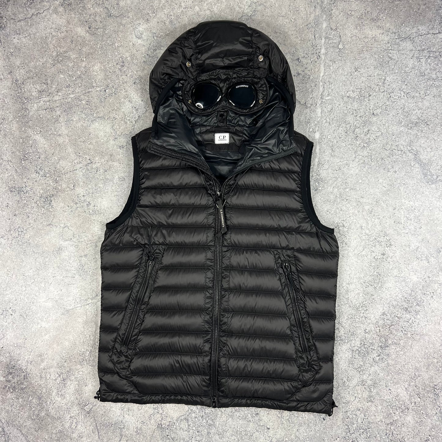 CP Company DD Shell Black Down Goggle Gilet 48- Medium 22”