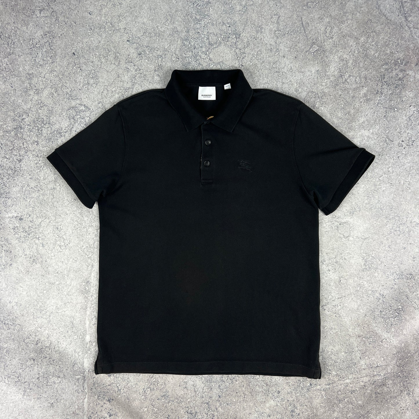 Burberry Black Polo Shirt Large (Fits S/M) 20.5”