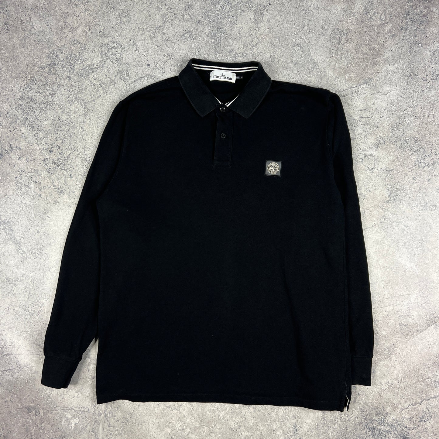 Stone Island Black L/S Polo XXL 24”
