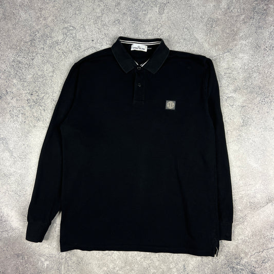 Stone Island Black L/S Polo XXL 24”