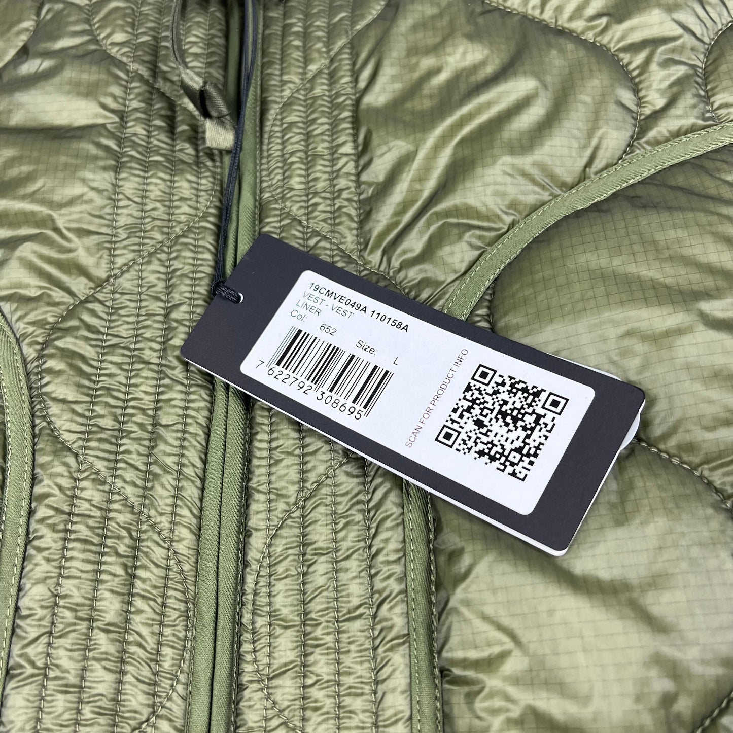 CP Company Khaki Primaloft Liner Vest Large 22.5” BNWT