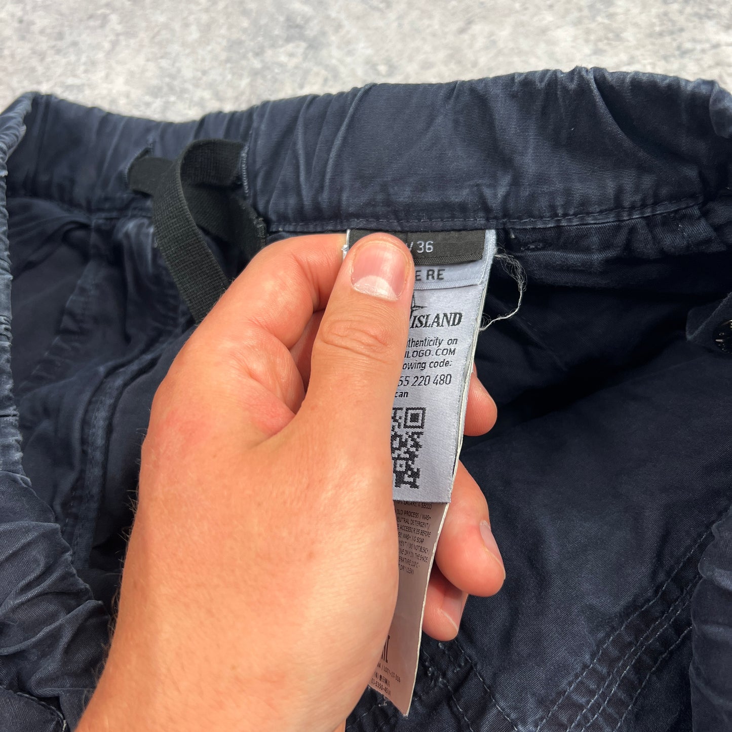 Stone Island Navy Cargo Shorts W36”