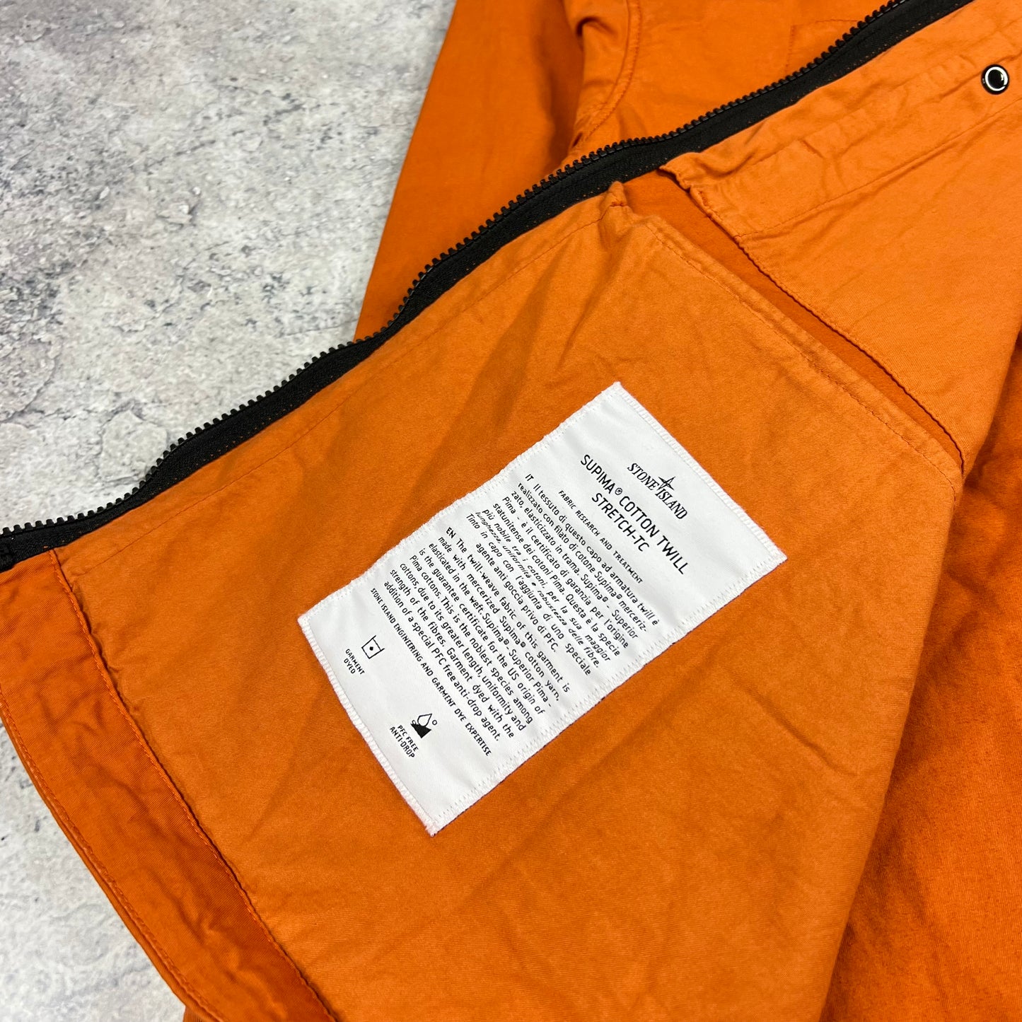 Stone Island Orange Supima Cotton Twill Jacket XXL 25” BNWT